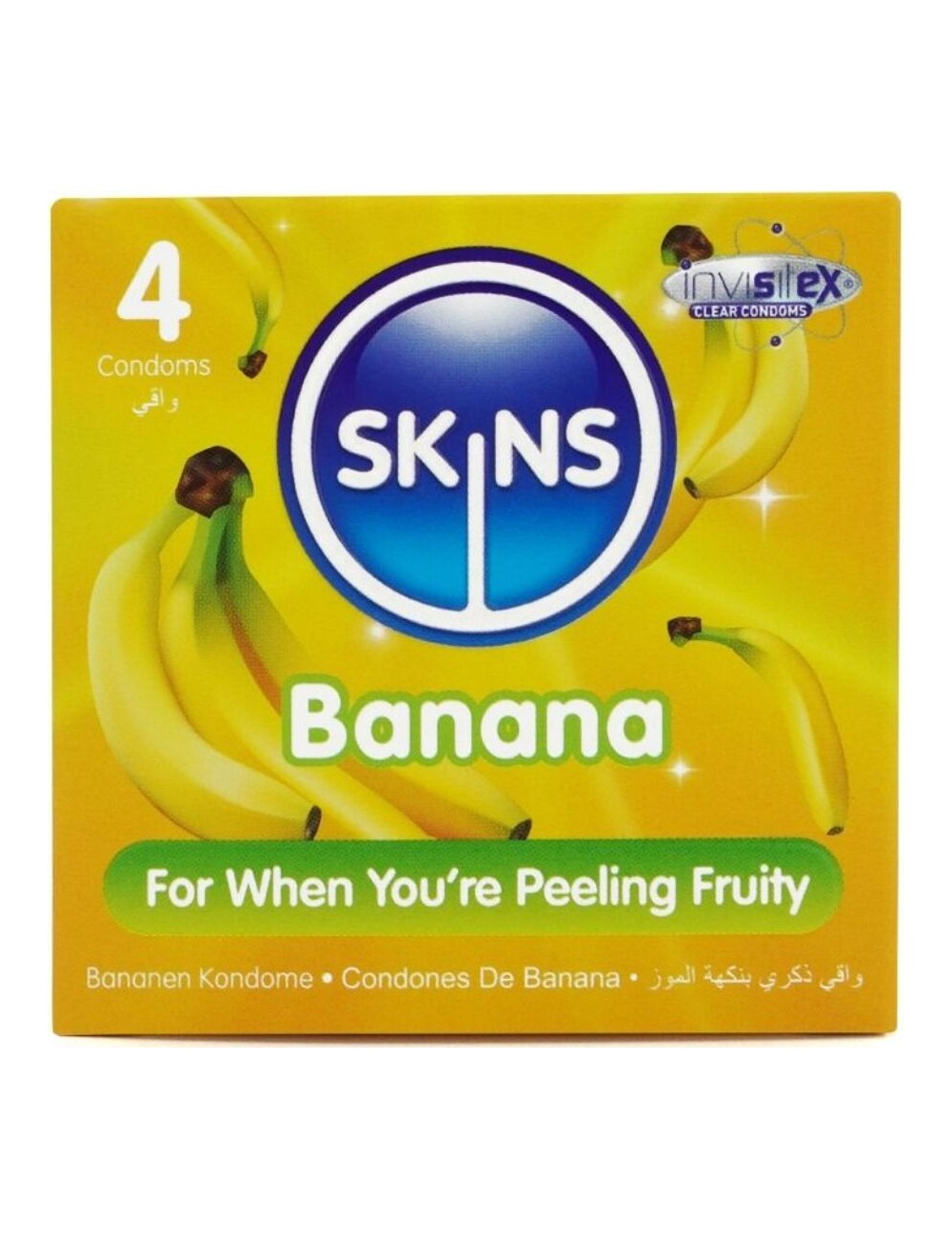 SKINS - BANANA PREMIUM CONDOMS PACK 4 SKINS - BANANA PREMIUM CONDOMS PACK 4