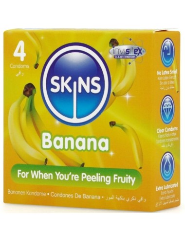 SKINS - BANANA PREMIUM CONDOMS PACK 4