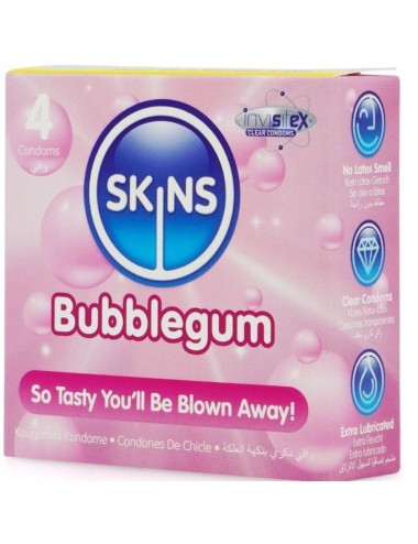 SKINS - BUBBLEGUM PREMIUM CONDOMS PACK 4