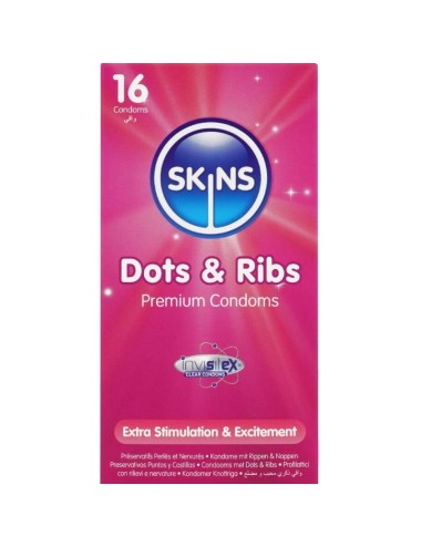 SKINS - DOTS & RIBS PREMIUM CONDOMS PACK 16