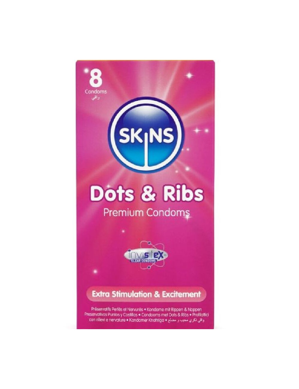 SKINS - DOTS & RIBS PREMIUM CONDOMS PACK 8 SKINS - DOTS & RIBS PREMIUM CONDOMS PACK 8