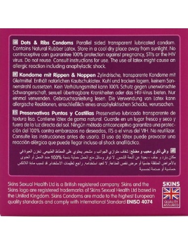 SKINS - DOTS & RIBS PREMIUM CONDOMS PACK 4