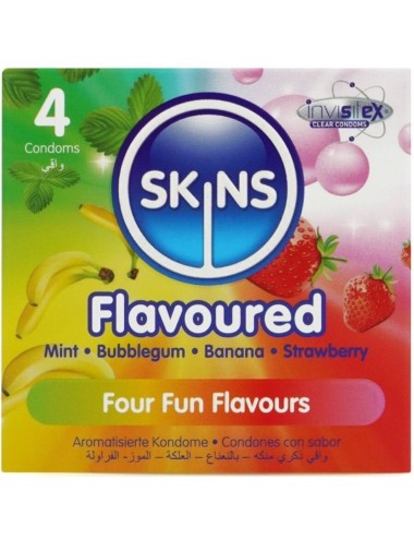 SKINS - MULTI FLAVORS PREMIUM CONDOMS PACK 4
