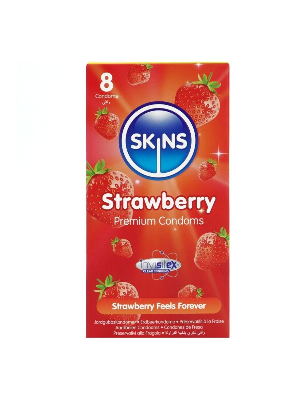 SKINS - STRAWBERRY PREMIUM CONDOMS PACK 8 SKINS - STRAWBERRY PREMIUM CONDOMS PACK 8