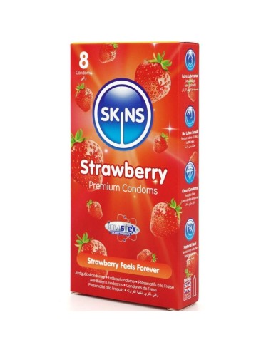 SKINS - STRAWBERRY PREMIUM CONDOMS PACK 8
