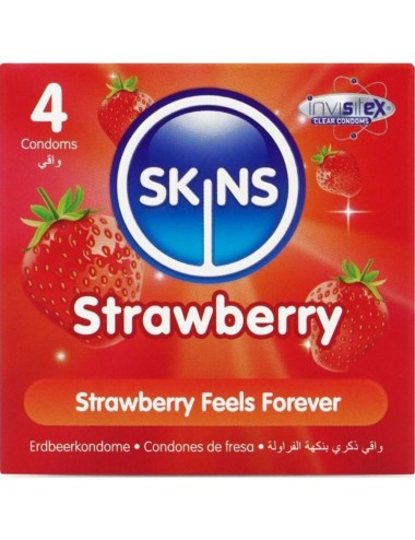 SKINS - STRAWBERRY PREMIUM CONDOMS PACK 4