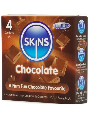 SKINS - CHOCOLATE PREMIUM CONDOMS PACK 4
