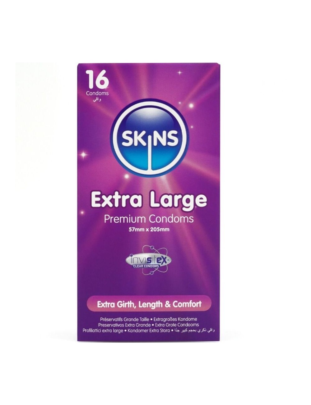 SKINS - EXTRA LARGE PREMIUM CONDOMS PACK 16
