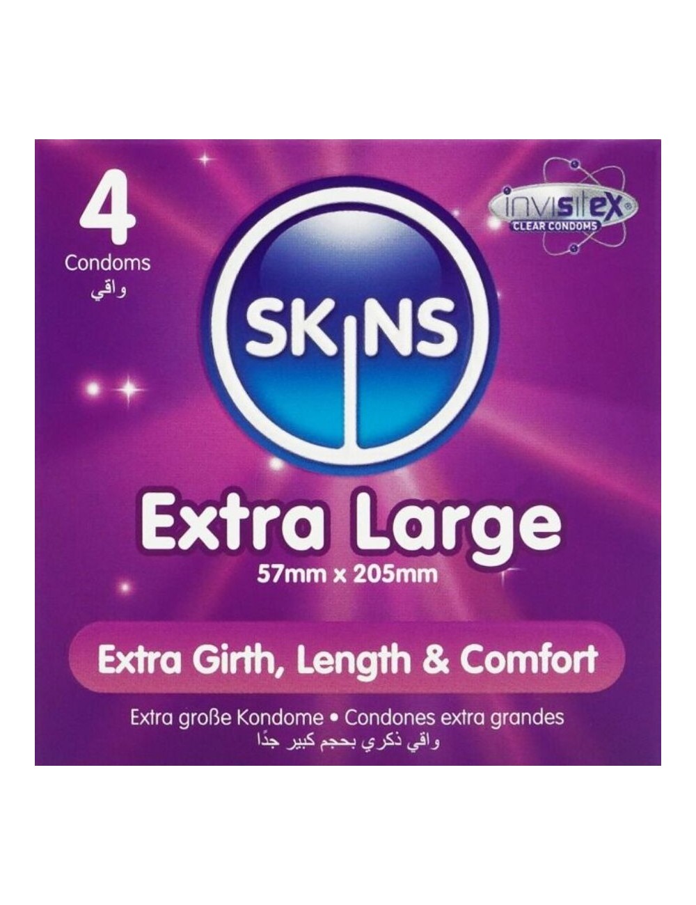 SKINS - EXTRA LARGE PREMIUM CONDOMS PACK 4