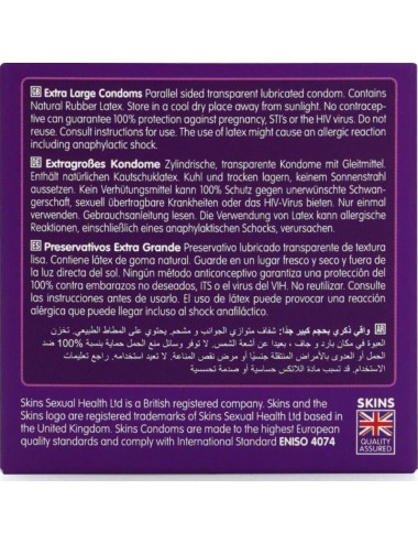 SKINS - EXTRA LARGE PREMIUM CONDOMS PACK 4