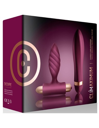 CLIMAXIMUM - DESIRE KIT TWISTED VIBRATOR + ANAL PLUG