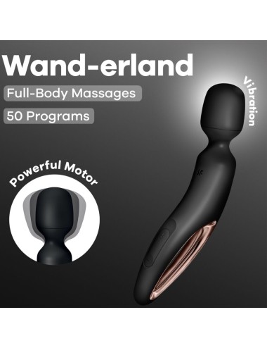 SATISFYER - WAND ERLAND VIBRATING MASSAGER BLACK