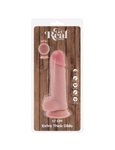 GET REAL - DELUXE REALISTIC PENIS WITH TESTICLES EXTRA THICK 17 CM