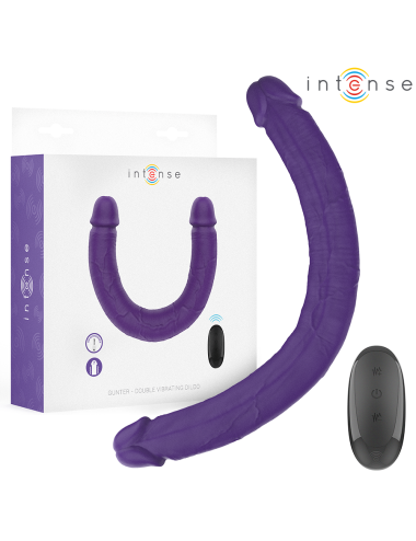 INTENSE - GUNTER DILDO DOUBLE VIBRATOR 40 CM PURPLE REMOTE CONTROL