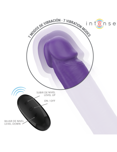 INTENSE - GUNTER DILDO DOUBLE VIBRATOR 40 CM PURPLE REMOTE CONTROL