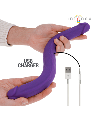 INTENSE - GUNTER DILDO DOUBLE VIBRATOR 40 CM PURPLE REMOTE CONTROL