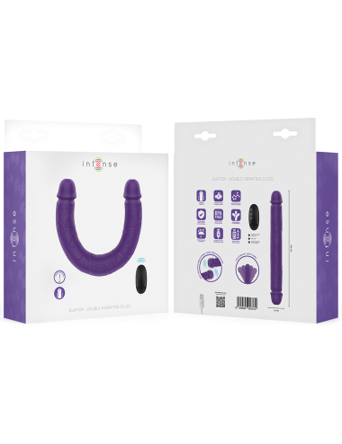 INTENSE - GUNTER DILDO DOUBLE VIBRATOR 40 CM PURPLE REMOTE CONTROL