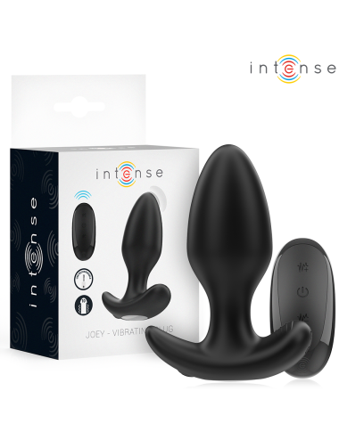 INTENSE - JOEY ANAL PLUG 10 VIBRATIONS BLACK REMOTE CONTROL