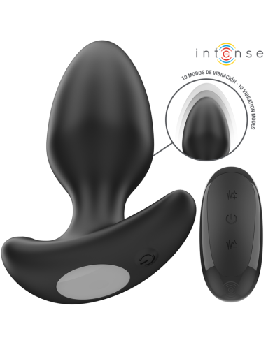 INTENSE - JOEY ANAL PLUG 10 VIBRATIONS BLACK REMOTE CONTROL