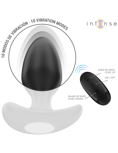INTENSE - JOEY ANAL PLUG 10 VIBRATIONS BLACK REMOTE CONTROL