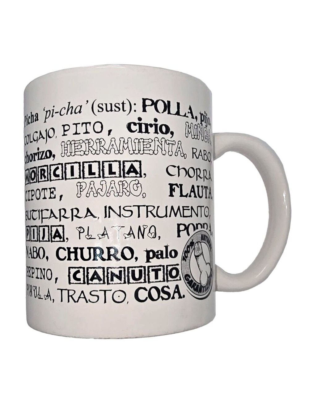 DIABLO PICANTE - WHITE MUG WITH PENIS SYNONYMS 370 ML