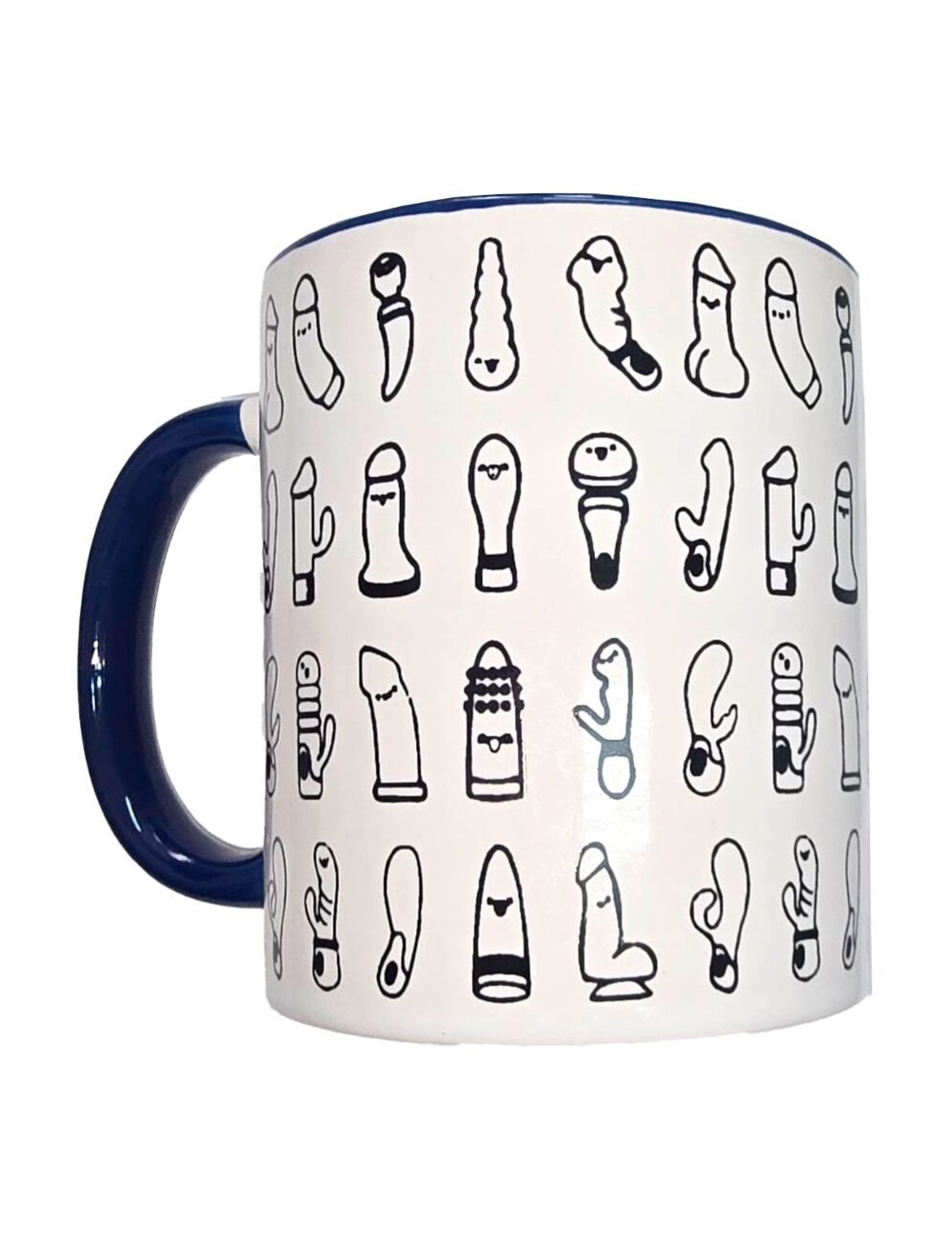 DIABLO PICANTE - WHITE VIBRATORS MUG WITH BLUE HANDLE 370 ML