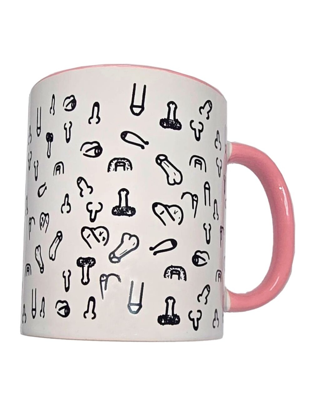 DIABLO PICANTE - WHITE PENIS MUG WITH PINK HANDLE 370 M