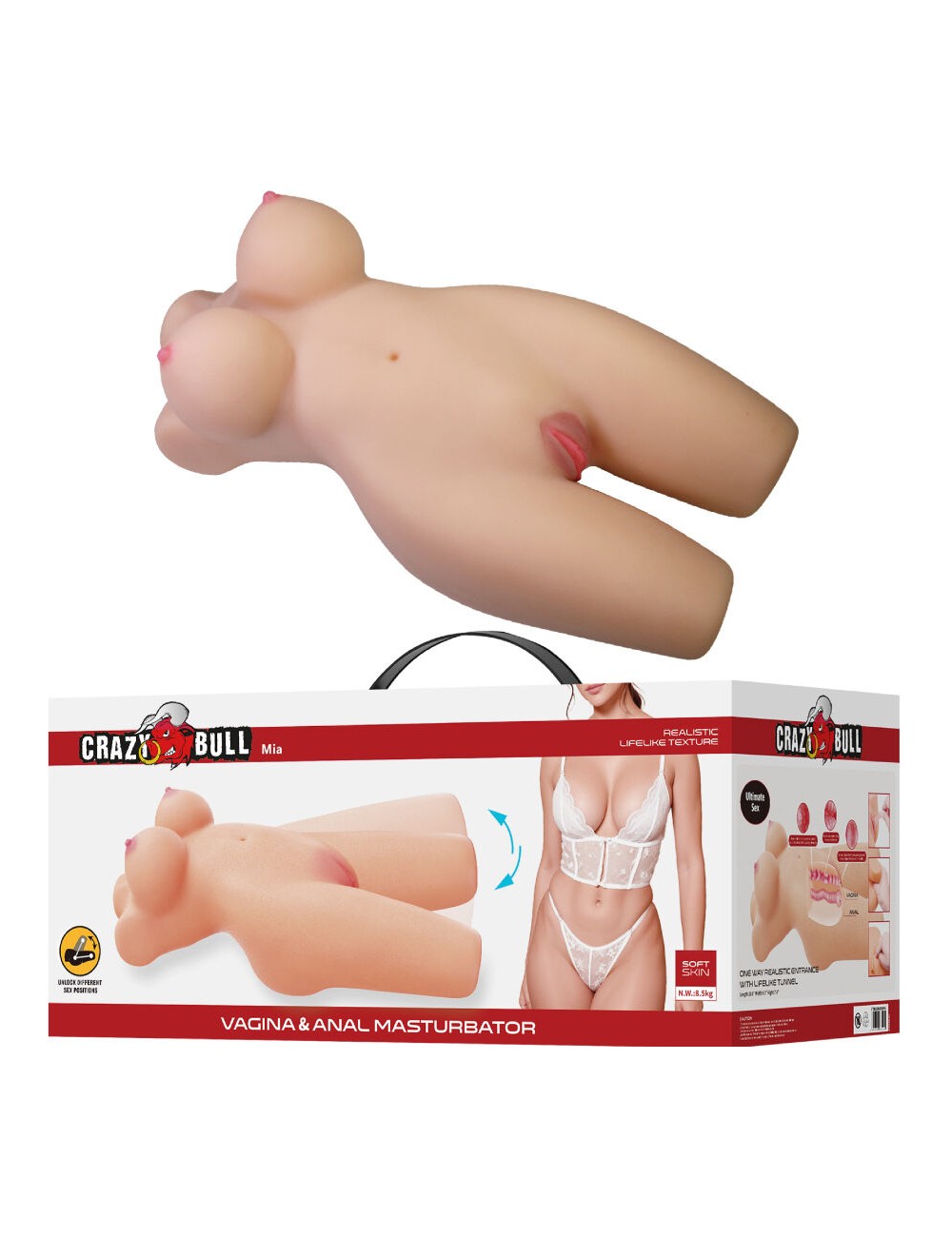 CRAZY BULL - MIA REALISTIC FEMALE TORSO VAGINA AND ANAL 8.5 KG