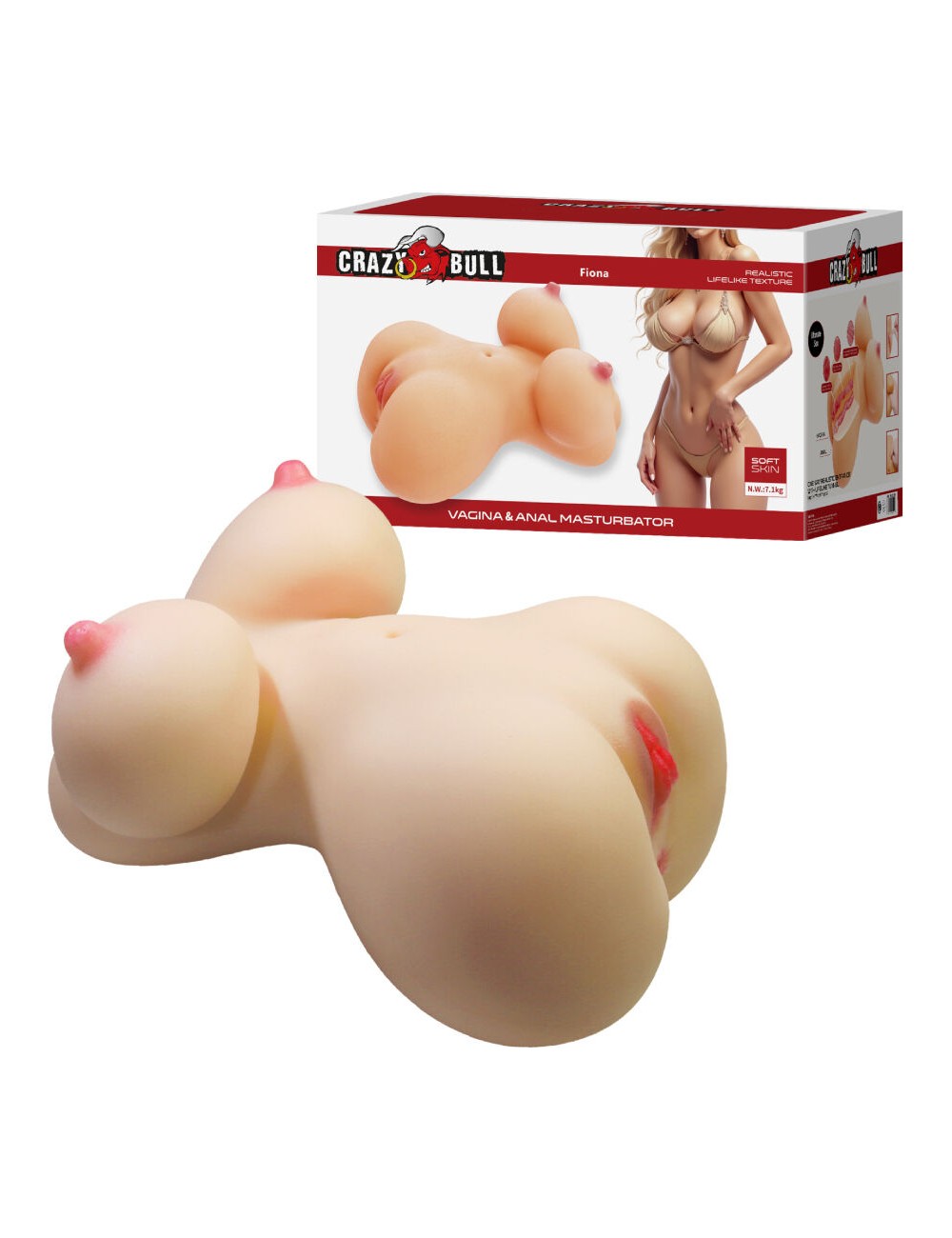CRAZY BULL - FIONA REALISTIC FEMALE TORSO VAGINA AND ANAL 7.1 KG