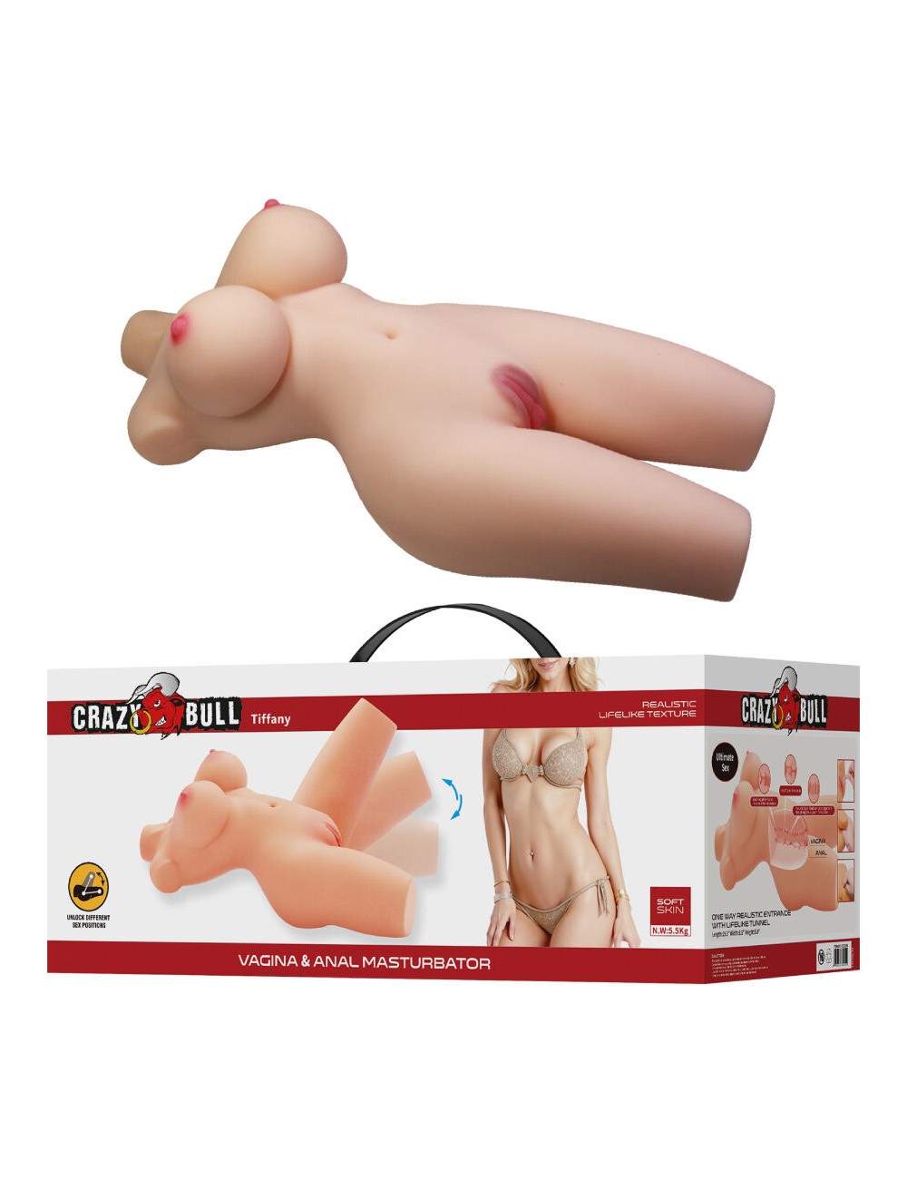 CRAZY BULL - TIFFANY REALISTIC FEMALE TORSO VAGINA AND ANAL 5.5 KG