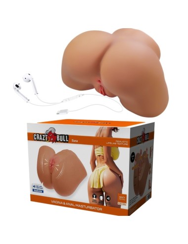 CRAZY BULL - ILANA REALISTIC FEMALE BUTT VIBRATOR AND SUCKER WITH SOUND 6.8 KG