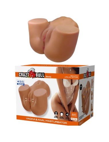 CRAZY BULL - WENDY REALISTIC FEMALE BUTT VIBRATOR AND SUCKER WITH SOUND 11 KG