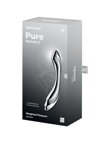 SATISFYER - PURE GRAVITY 2 STAINLESS STEEL DOUBLE-ENDED DILDO