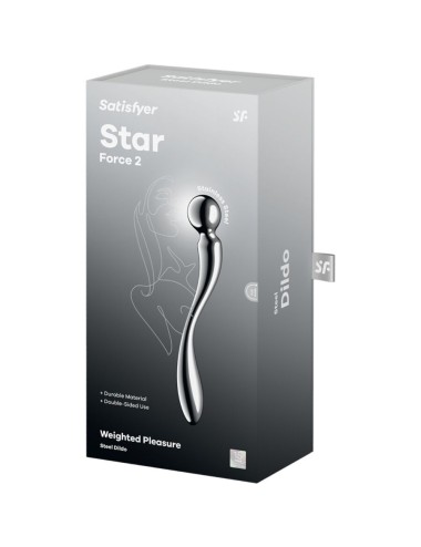 SATISFYER - STAR FORCE 2 STAINLESS STEEL DOUBLE-ENDED DILDO