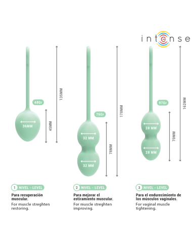 INTENSE - CHARLI KEGEL BALL KIT LIGHT JADE GREEN
