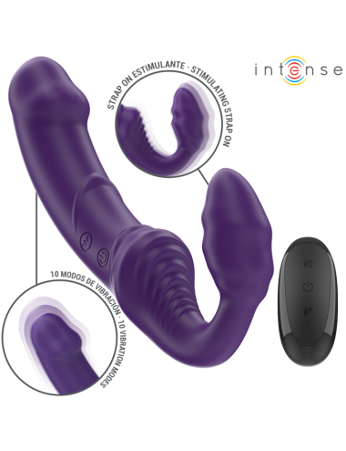 INTENSE - JILL DOUBLE VIBRATOR 20 CM PURPLE REMOTE CONTROL