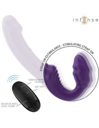 INTENSE - JILL DOUBLE VIBRATOR 20 CM PURPLE REMOTE CONTROL