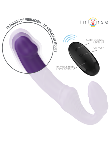 INTENSE - JILL DOUBLE VIBRATOR 20 CM PURPLE REMOTE CONTROL