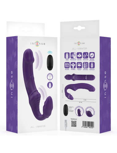 INTENSE - JILL DOUBLE VIBRATOR 20 CM PURPLE REMOTE CONTROL