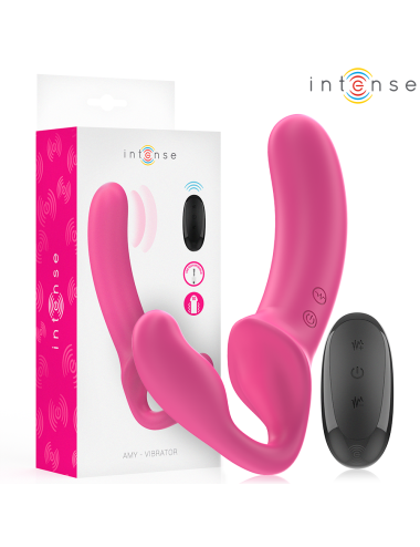 INTENSE - AMY DOUBLE VIBRATOR 20 CM PINK REMOTE CONTROL