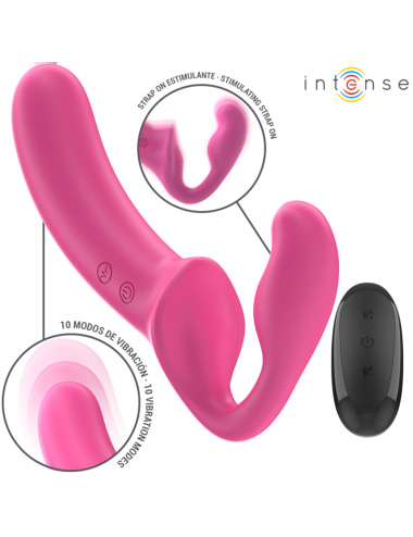 INTENSE - AMY DOUBLE VIBRATOR 20 CM PINK REMOTE CONTROL