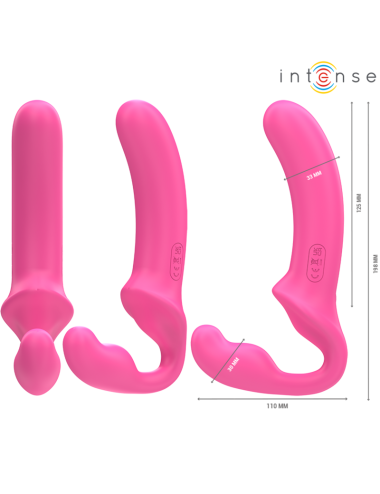 INTENSE - AMY DOUBLE VIBRATOR 20 CM PINK REMOTE CONTROL