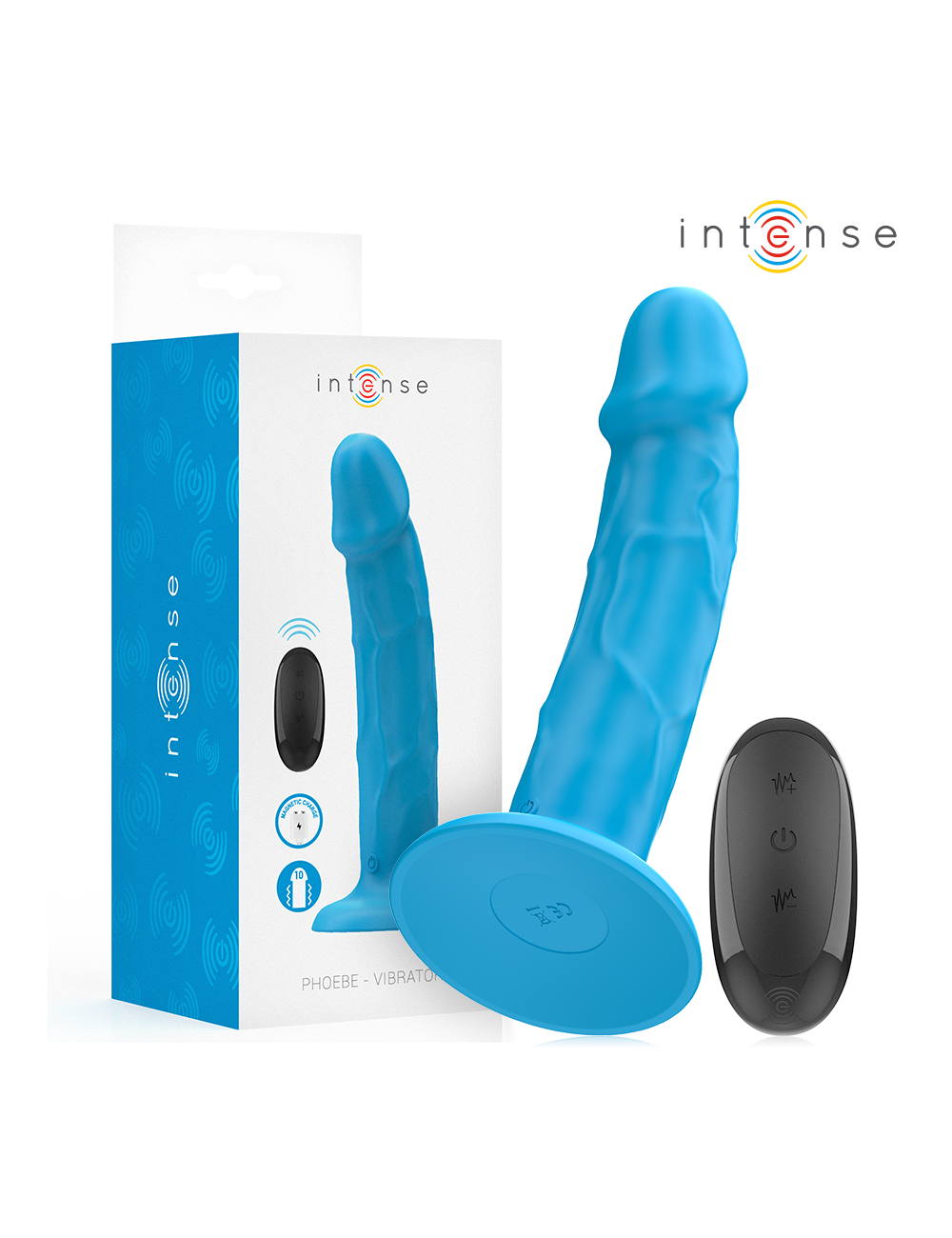 INTENSE - PHOEBE REALISTIC VIBRATOR 10 VIBRATIONS BLUE REMOTE CONTROL