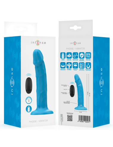 INTENSE - PHOEBE REALISTIC VIBRATOR 10 VIBRATIONS BLUE REMOTE CONTROL