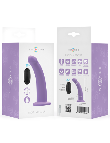 INTENSE - EDDIE VIBRATOR 17.5 CM 10 VIBRATIONS PURPLE REMOTE CONTROL