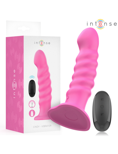 INTENSE - CINDY VIBRATOR SIZE L SPIRAL DESIGN 10 VIBRATIONS PINK REMOTE CONTROL