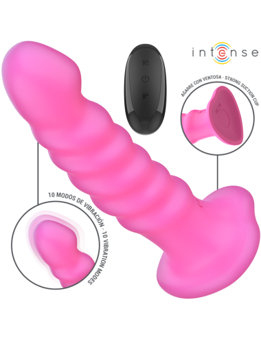 INTENSE - CINDY VIBRATOR SIZE L SPIRAL DESIGN 10 VIBRATIONS PINK REMOTE CONTROL