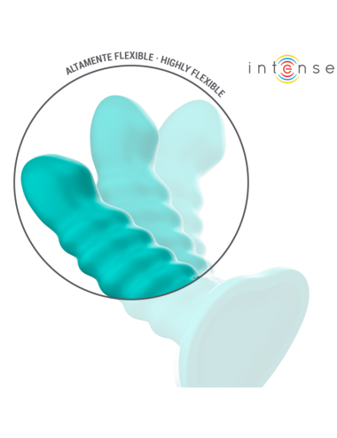 INTENSE - BUFFY VIBRATOR SIZE S SPIRAL DESIGN 10 VIBRATIONS BLUE REMOTE CONTROL