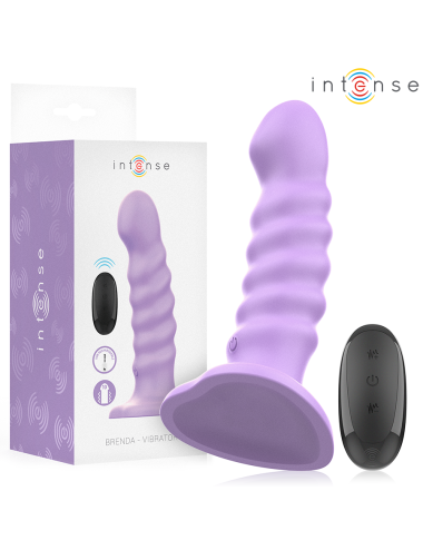 INTENSE - BRENDA VIBRATOR SIZE M SPIRAL DESIGN 10 VIBRATIONS PURPLE REMOTE CONTROL