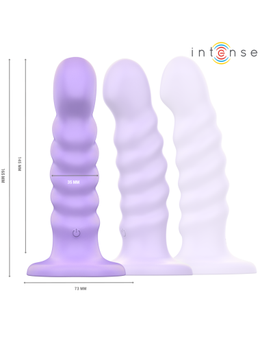 INTENSE - BRENDA VIBRATOR SIZE M SPIRAL DESIGN 10 VIBRATIONS PURPLE REMOTE CONTROL